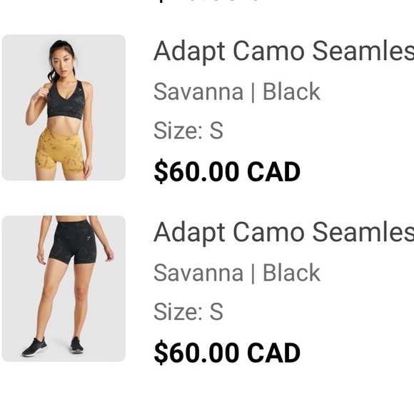 Gymshark Adapt Camo Seamless set, size S - Picture 3 of 4